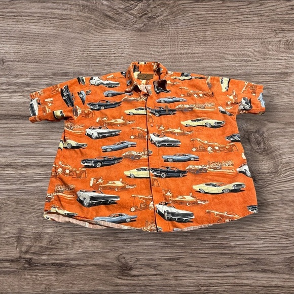 North River Outfitters Short Sleeve Graphic Classic Car Button Up Shirt Size XL - Picture 1 of 7